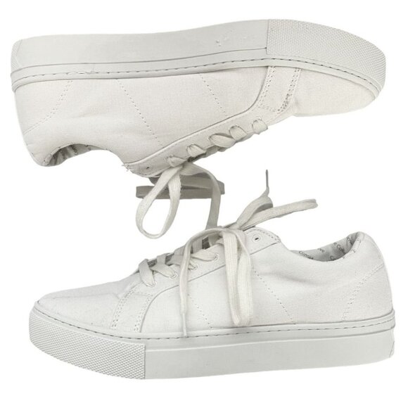 GREATS BROOKLYN WOMEN'S ROYALE TEXTILE WHITE LOW TOP ESPADRILLE - 8 - Picture 5 of 9